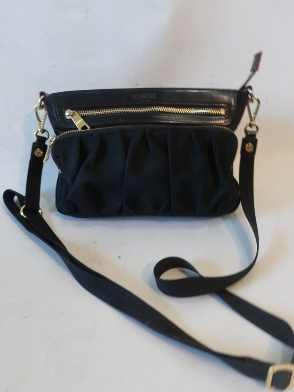 Womens MZ Wallace Abbey Black Nylon Crossbody Shoulder Handbag